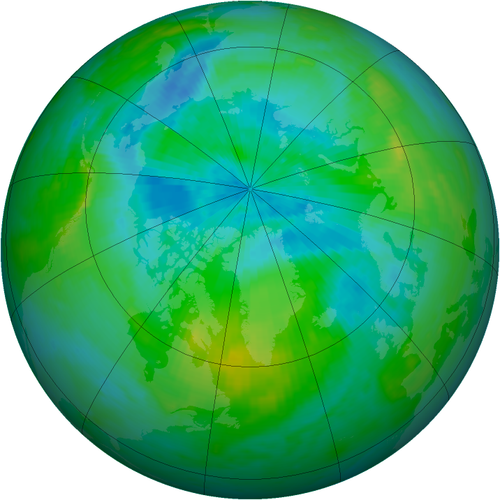 Arctic ozone map for 26 August 1983